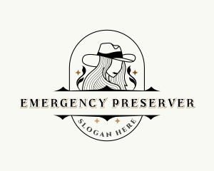 Western Cowgirl Hat logo design