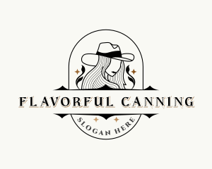 Western Cowgirl Hat logo design