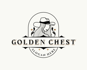 Western Cowgirl Hat logo design