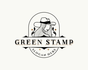 Western Cowgirl Hat logo design