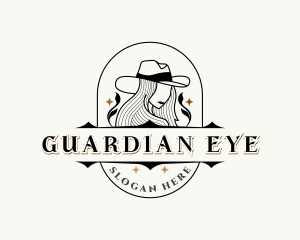 Western Cowgirl Hat logo design