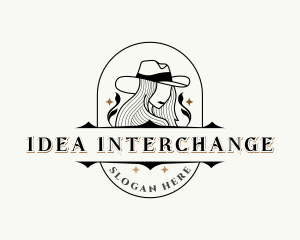 Western Cowgirl Hat logo design