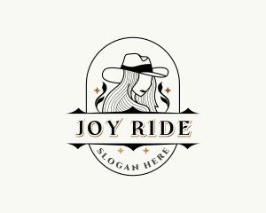 Western Cowgirl Hat logo design