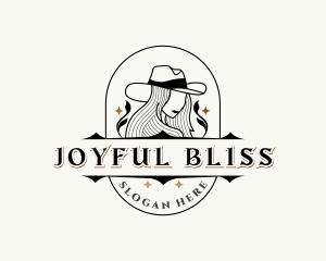 Western Cowgirl Hat logo design