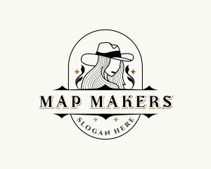 Western Cowgirl Hat logo design