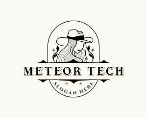 Western Cowgirl Hat logo design