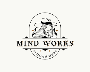 Western Cowgirl Hat logo design