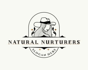 Western Cowgirl Hat logo design