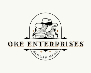 Western Cowgirl Hat logo design