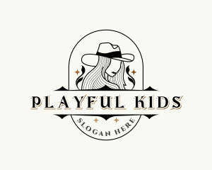 Western Cowgirl Hat logo design