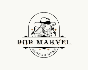 Western Cowgirl Hat logo design