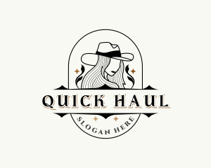 Western Cowgirl Hat logo design