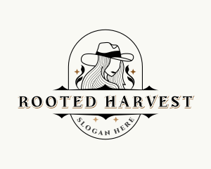 Western Cowgirl Hat logo design