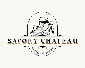 Western Cowgirl Hat logo design