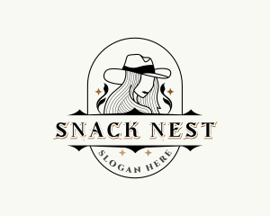 Western Cowgirl Hat logo design