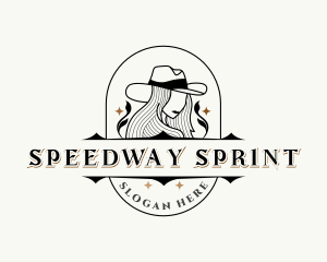 Western Cowgirl Hat logo design