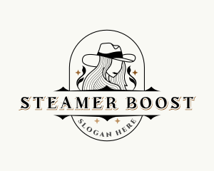 Western Cowgirl Hat logo design