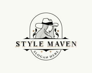 Western Cowgirl Hat logo design