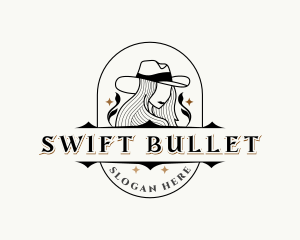 Western Cowgirl Hat logo design