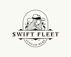 Western Cowgirl Hat logo design