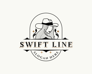 Western Cowgirl Hat logo design