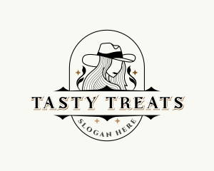 Western Cowgirl Hat logo design