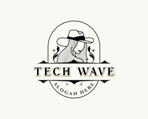 Western Cowgirl Hat logo design