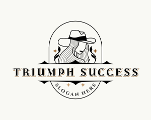 Western Cowgirl Hat logo design