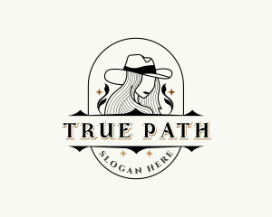 Western Cowgirl Hat logo design