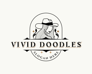 Western Cowgirl Hat logo design