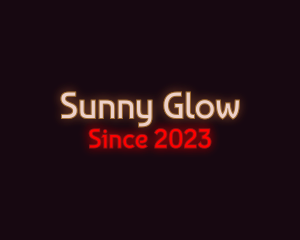 Glowing Retro Sign logo design