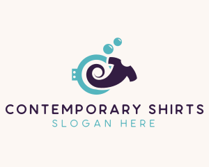 Bubble Shirt Laundry Washing logo design