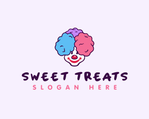 Sweet Cotton Candy Clown logo design