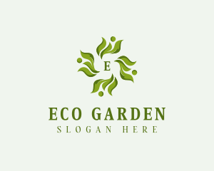 Eco Gardening Leaves logo design