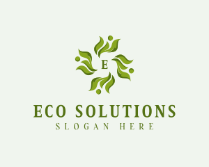 Eco Gardening Leaves logo design