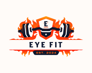 Fitness Gym Barbell logo design