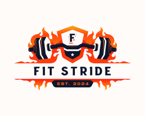 Fitness Gym Barbell logo design