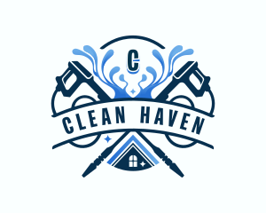 Pressure Washer Clean logo design