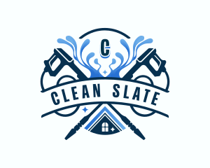 Pressure Washer Clean logo design