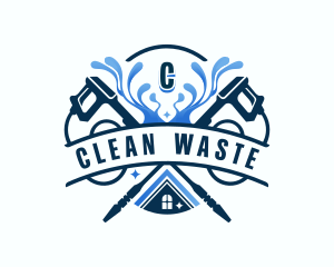 Pressure Washer Clean logo design