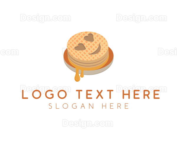 Emoji Waffle Breakfast Logo