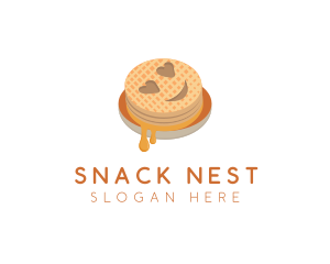 Emoji Waffle Breakfast logo design