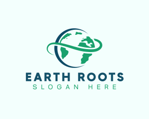 Earth Orbit Globe logo design