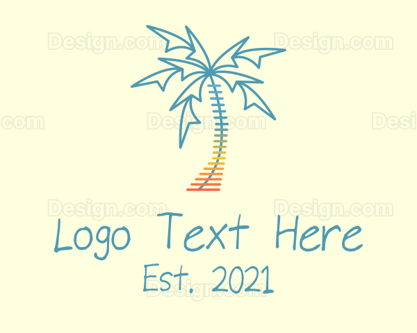 Beach Palm Tree Music Logo