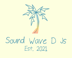 Beach Palm Tree Music logo design