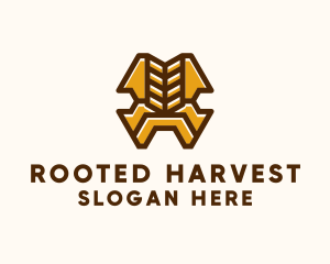 Wheat Crop Farming logo design