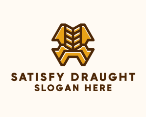 Wheat Crop Farming logo design