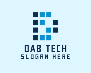 Pixelated Tech Letter D logo design