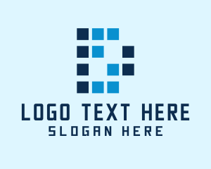 Pixelated Tech Letter D logo