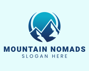 Blue Gradient Mountain logo design